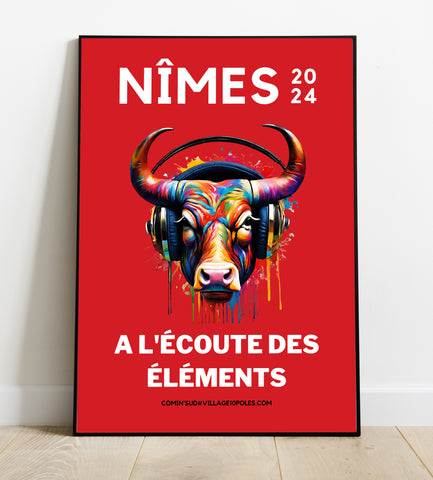 Affiche Nîmes "A l'écoute des éléments" 2
