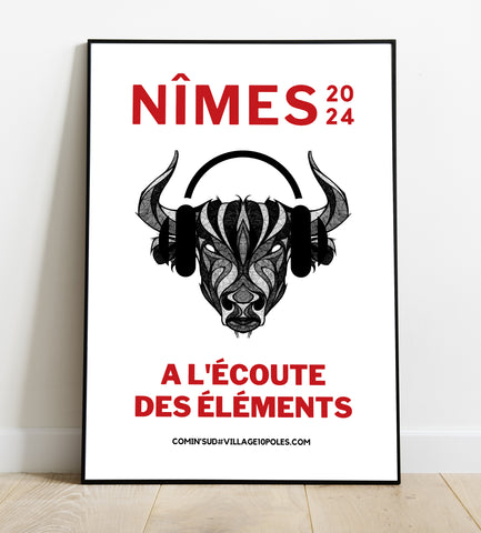 Affiche Nîmes "A l'écoute des éléments" 1