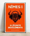 Affiche Nîmes "A l'écoute des éléments" 3