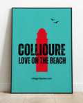 Affiche Collioure "Love on the beach" NEW