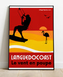 Affiche kite "Languedocoast: le vent en poupe"
