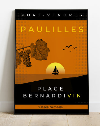 Affiche Port-Vendres "Plage Bernardivin"