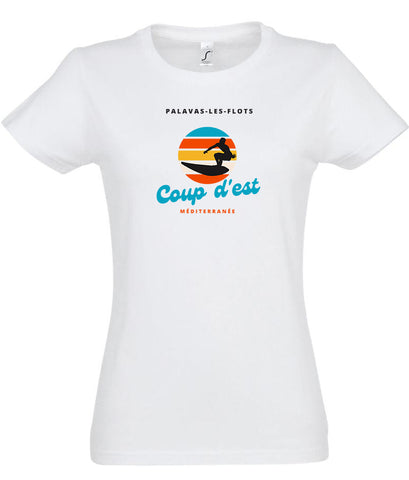 Tee-shirt femme "Palavas surf: coup d'est""