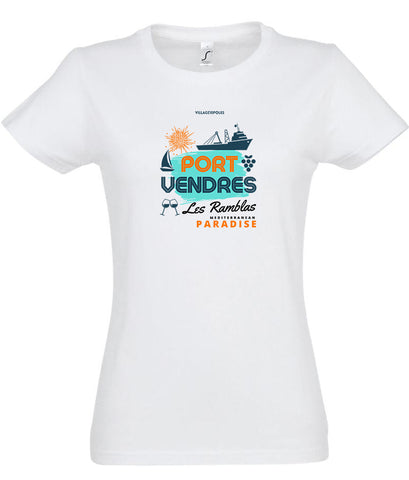 Tee-shirt femme "Port-Vendres la Rambla""