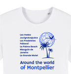 T-shirt  blanc"Around the world of Montpellier" 2 NEW