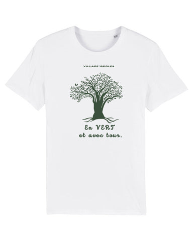 T-shirt "En vert et avec tous " blanc